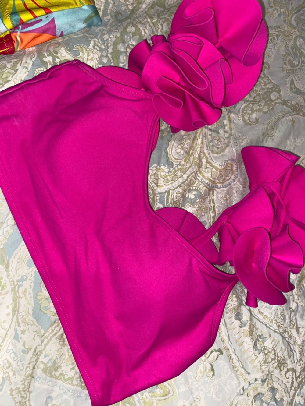 Tropical Multi & Fuchsia Ruffle Bikini Set - Picture 6 of 7